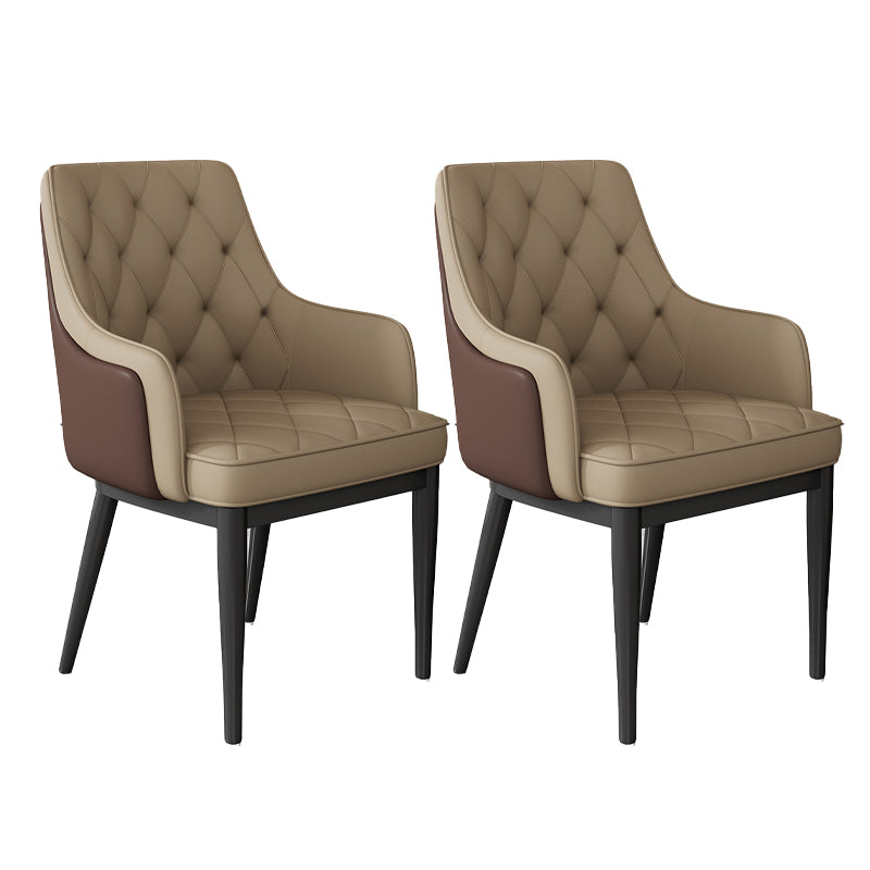 Contemporary Style Upholstered Parsons Dining Side Chair with Metal Legs