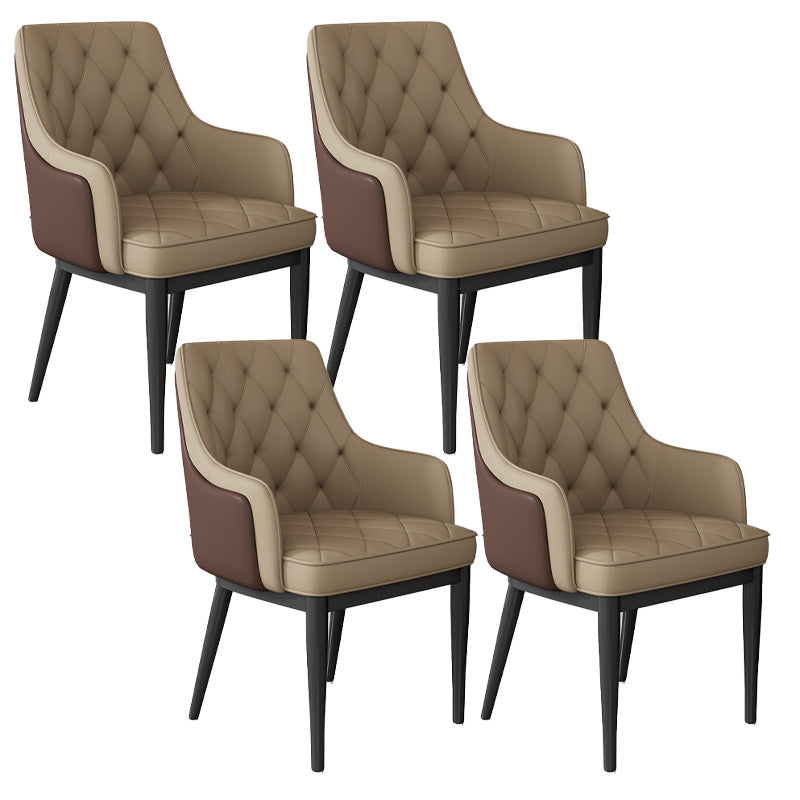 Contemporary Style Upholstered Parsons Dining Side Chair with Metal Legs