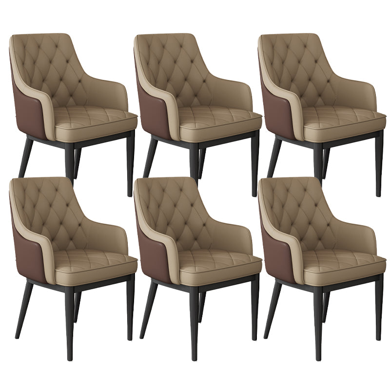 Contemporary Style Upholstered Parsons Dining Side Chair with Metal Legs