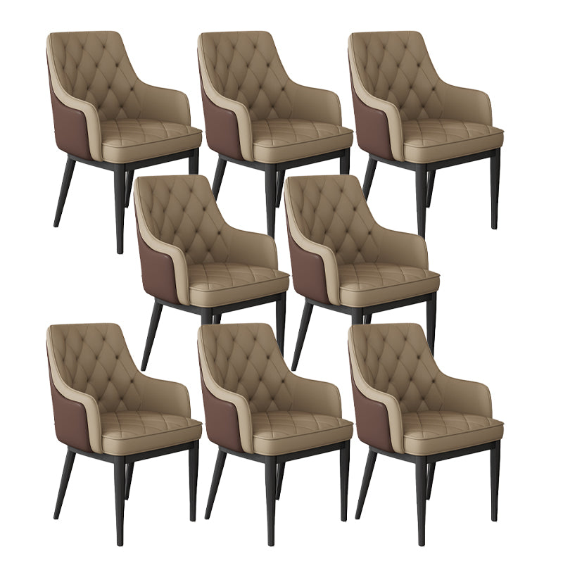 Contemporary Style Upholstered Parsons Dining Side Chair with Metal Legs