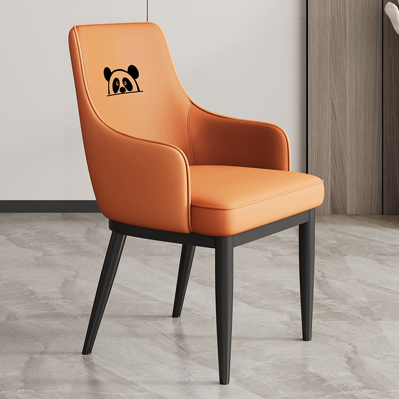 Contemporary Style Upholstered Parsons Dining Side Chair with Metal Legs