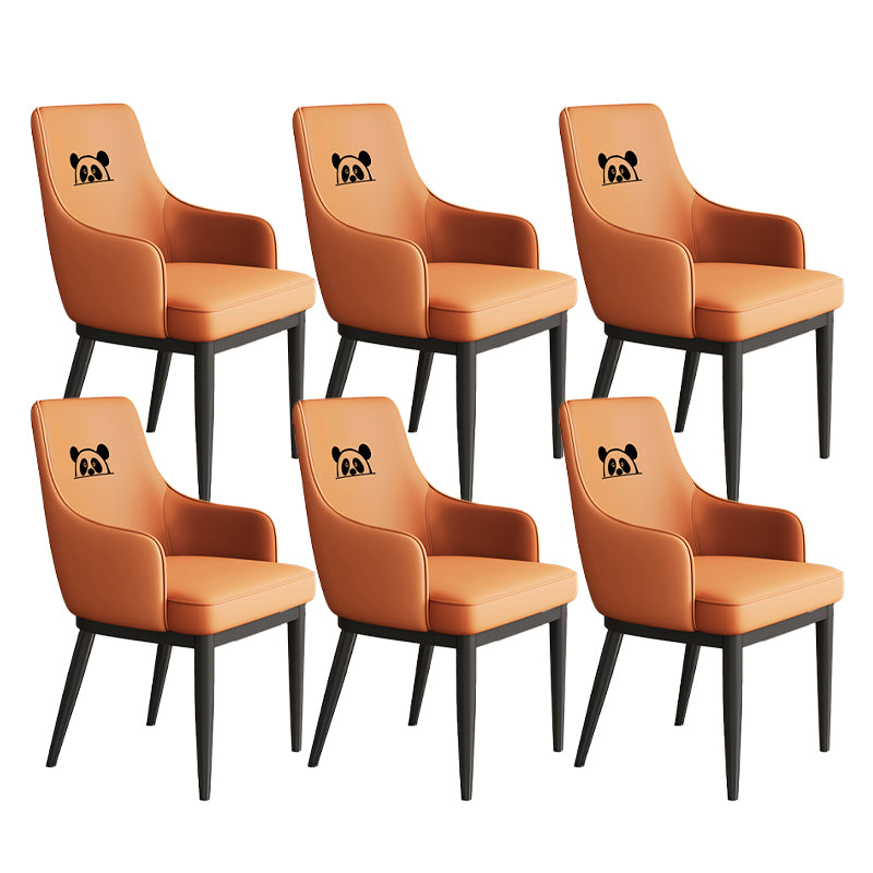 Contemporary Style Upholstered Parsons Dining Side Chair with Metal Legs