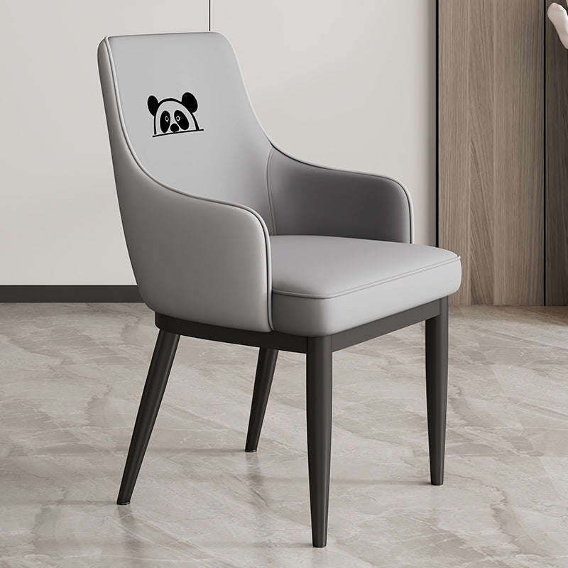 Contemporary Style Upholstered Parsons Dining Side Chair with Metal Legs