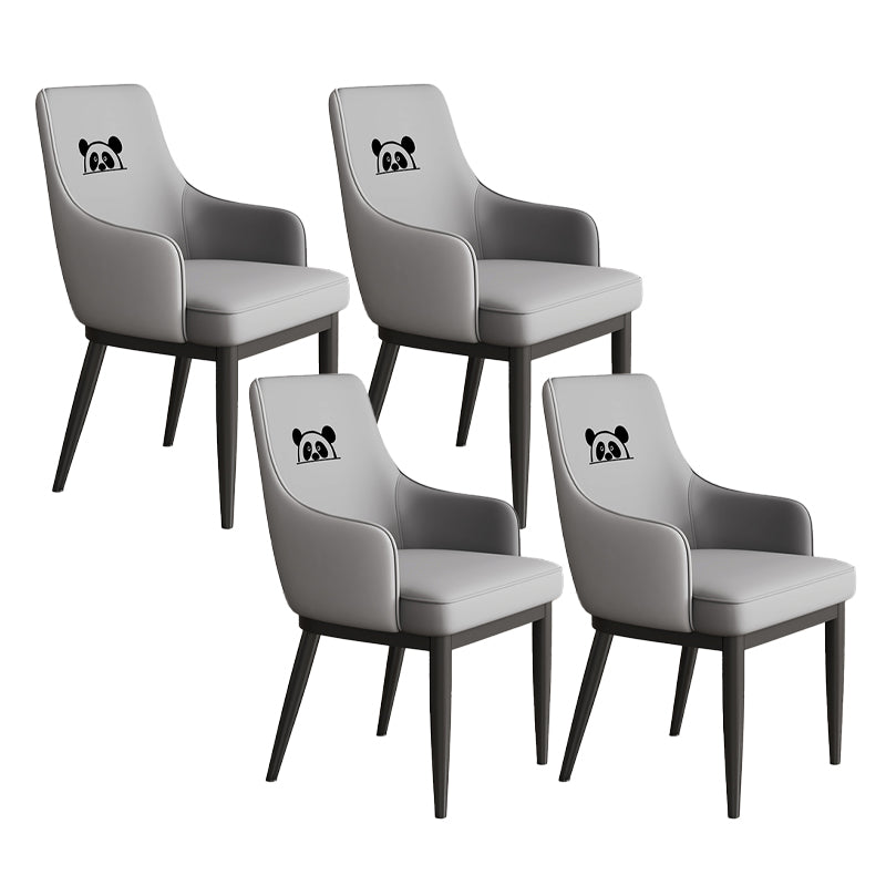 Contemporary Style Upholstered Parsons Dining Side Chair with Metal Legs