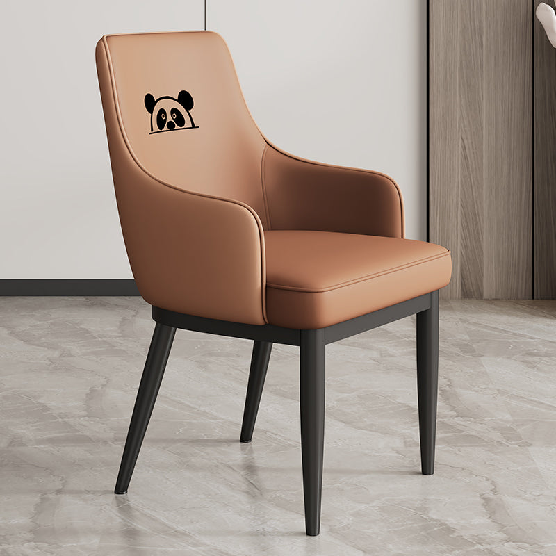 Contemporary Style Upholstered Parsons Dining Side Chair with Metal Legs