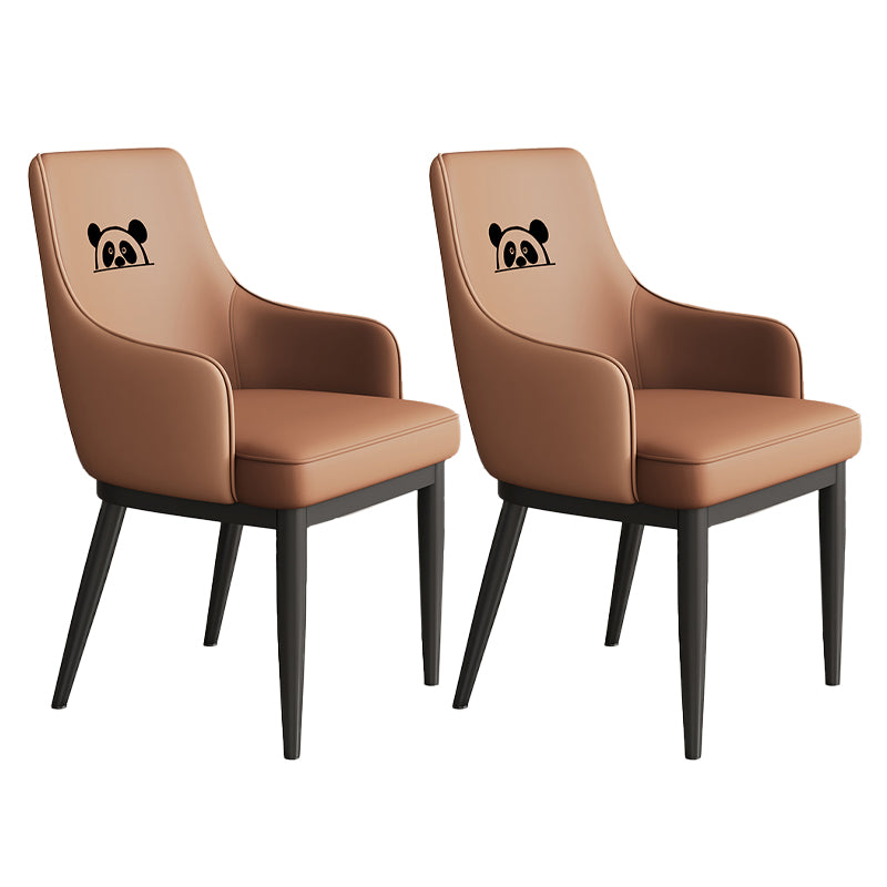 Contemporary Style Upholstered Parsons Dining Side Chair with Metal Legs