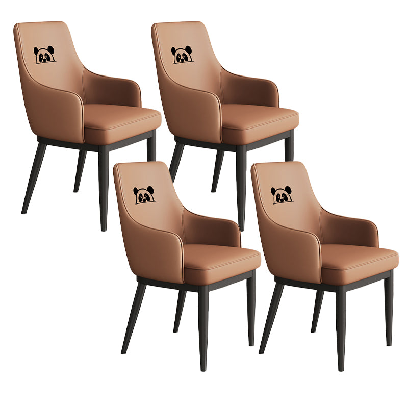 Contemporary Style Upholstered Parsons Dining Side Chair with Metal Legs