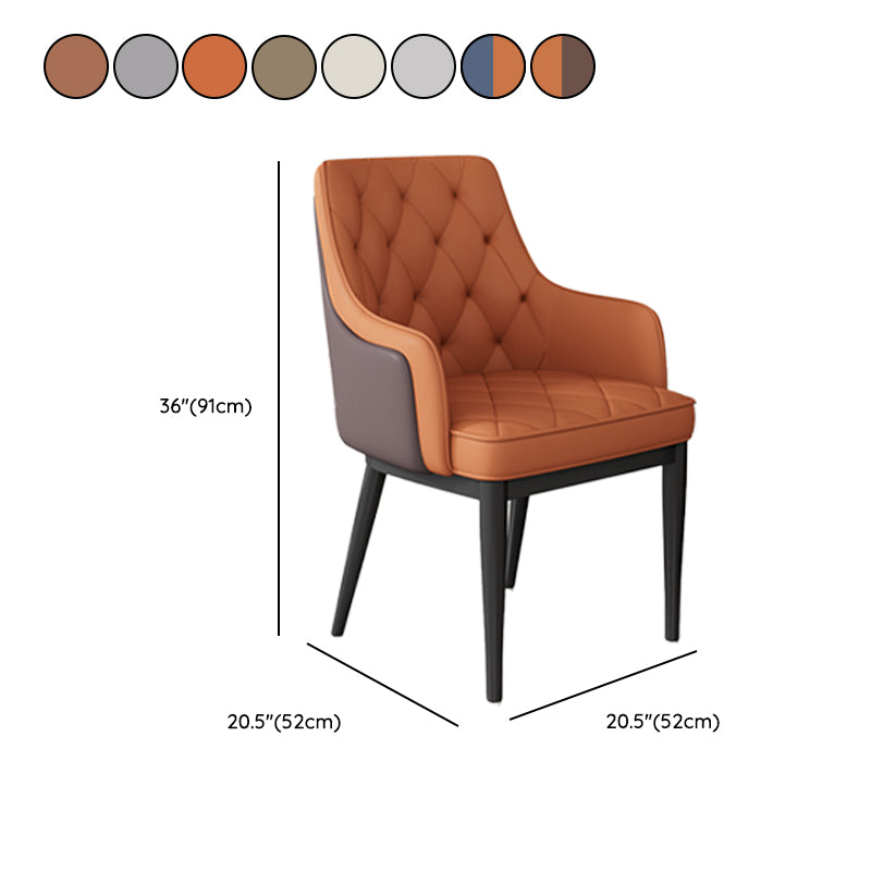 Contemporary Style Upholstered Parsons Dining Side Chair with Metal Legs