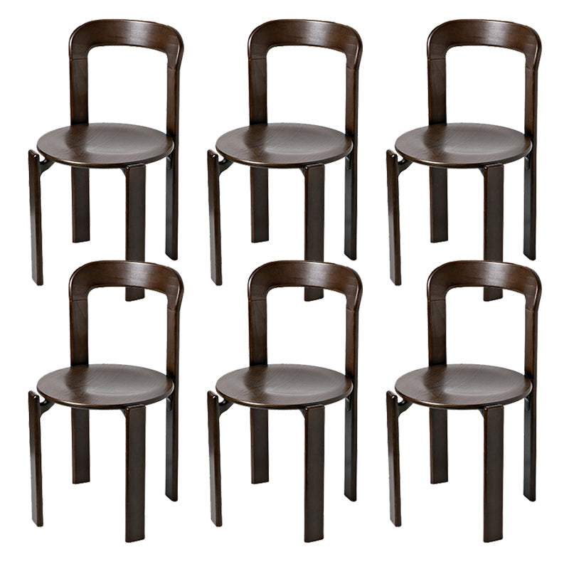 Contemporary Style Open Back Solid Wood Stackable Dining Side Chair for Home