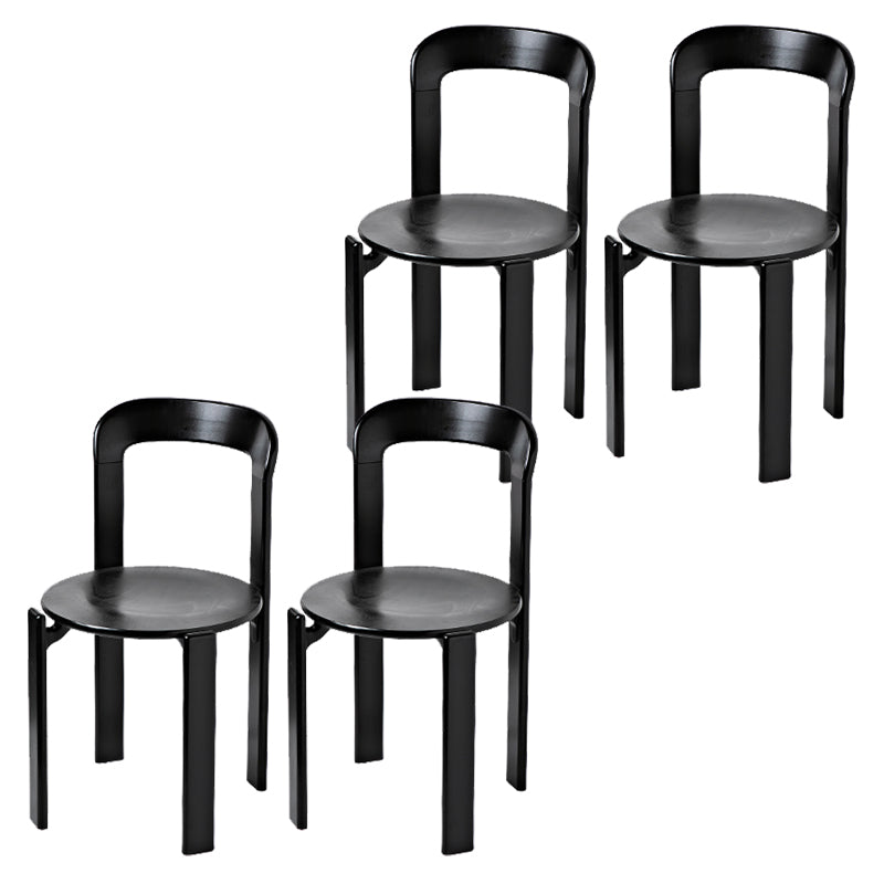 Contemporary Style Open Back Solid Wood Stackable Dining Side Chair for Home