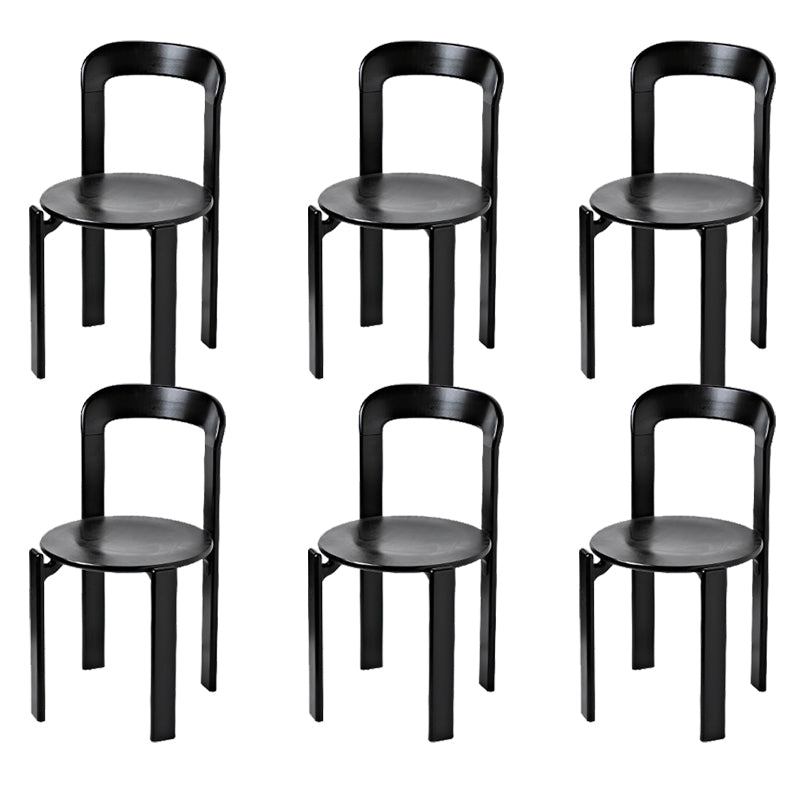 Contemporary Style Open Back Solid Wood Stackable Dining Side Chair for Home