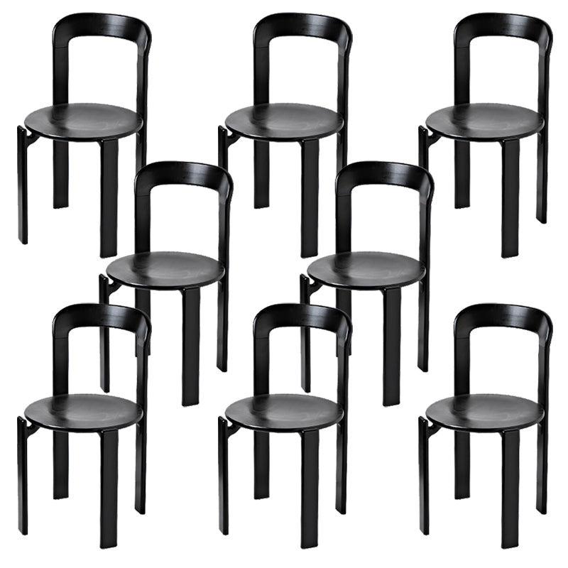 Contemporary Style Open Back Solid Wood Stackable Dining Side Chair for Home