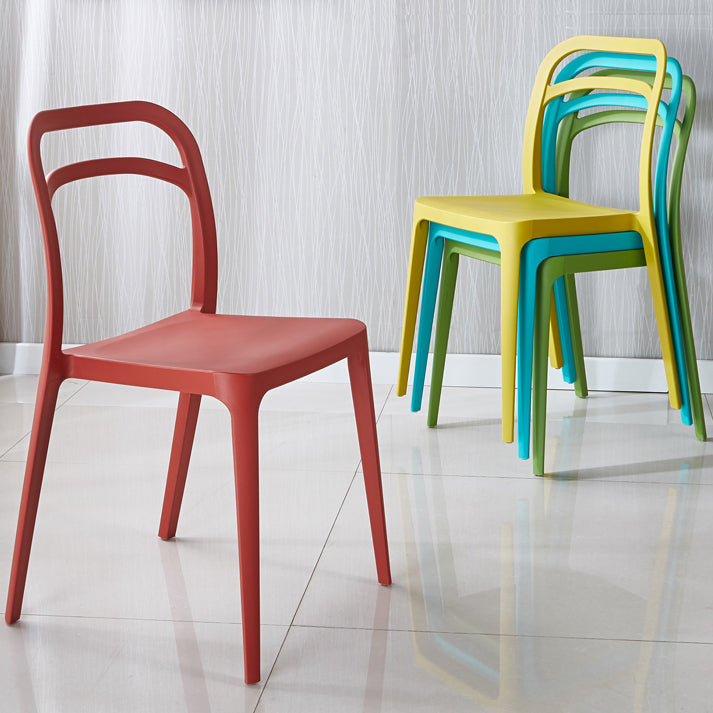 Contemporary Style Open Back Plastic Dining Side Chair for Home Use