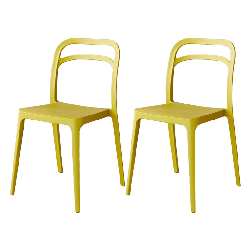 Contemporary Style Open Back Plastic Dining Side Chair for Home Use