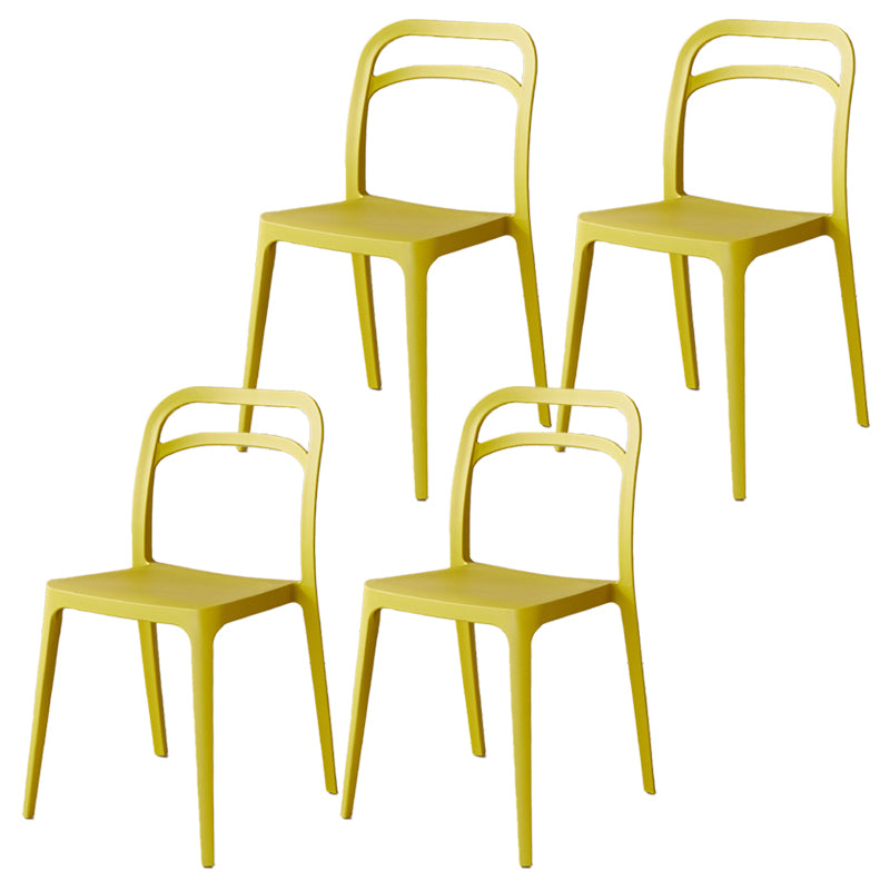 Contemporary Style Open Back Plastic Dining Side Chair for Home Use