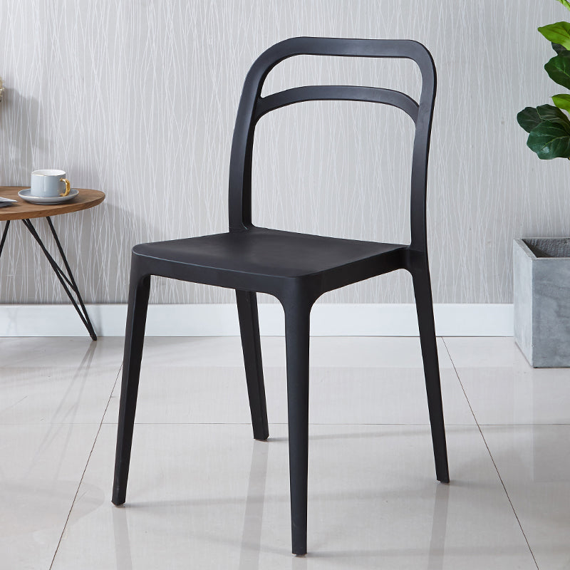 Contemporary Style Open Back Plastic Dining Side Chair for Home Use