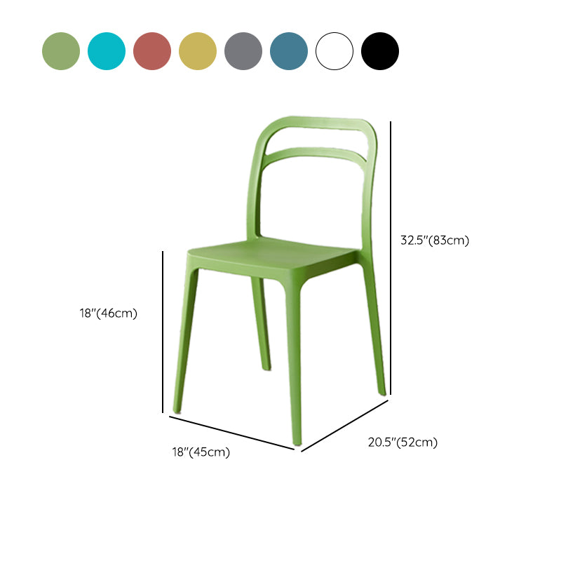 Contemporary Style Open Back Plastic Dining Side Chair for Home Use