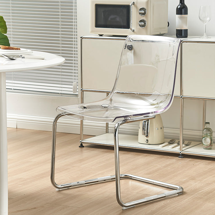 Contemporary Style Acrylic Low Back Dining Side Chair for Home