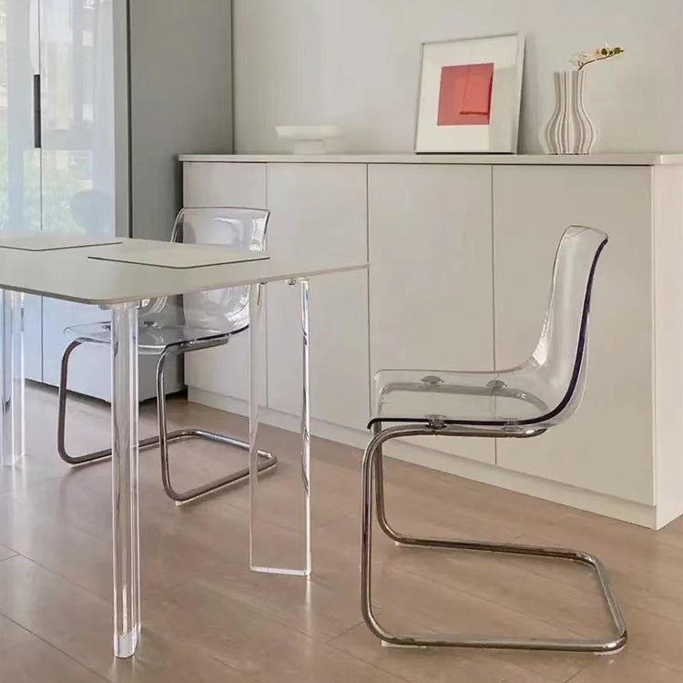 Contemporary Style Acrylic Low Back Dining Side Chair for Home