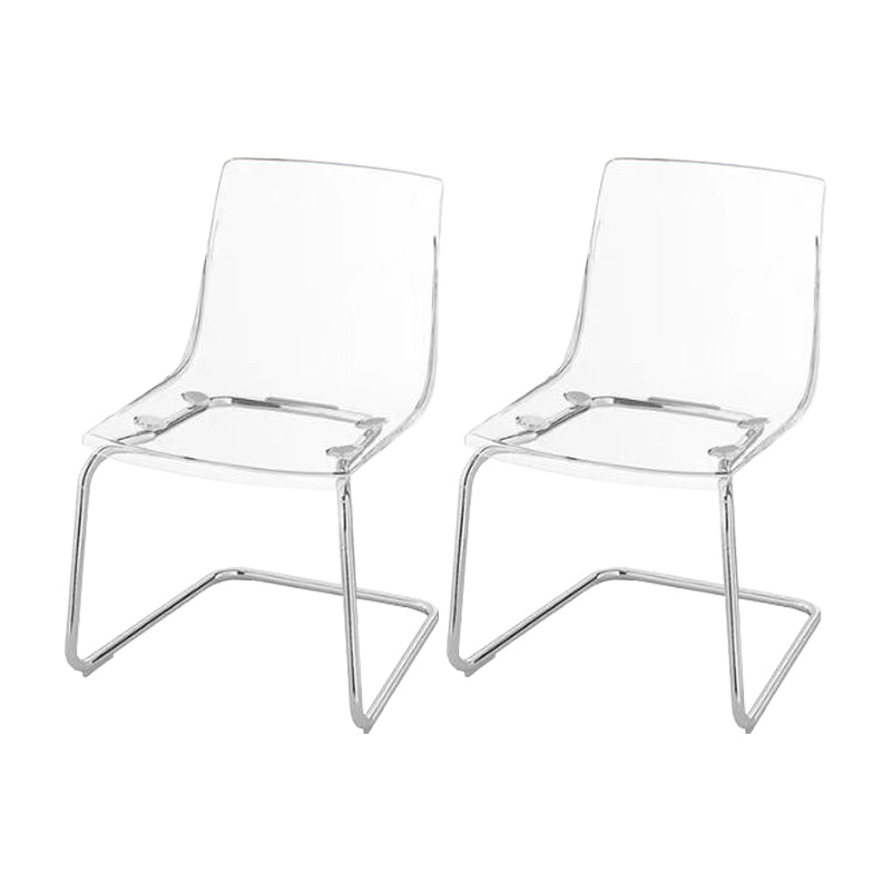 Contemporary Style Acrylic Low Back Dining Side Chair for Home