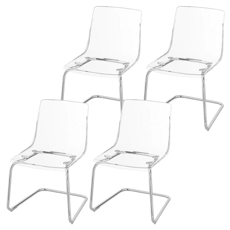 Contemporary Style Acrylic Low Back Dining Side Chair for Home