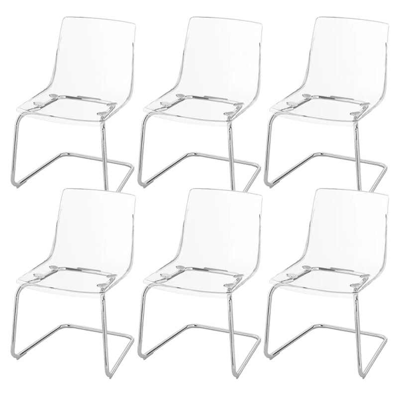 Contemporary Style Acrylic Low Back Dining Side Chair for Home