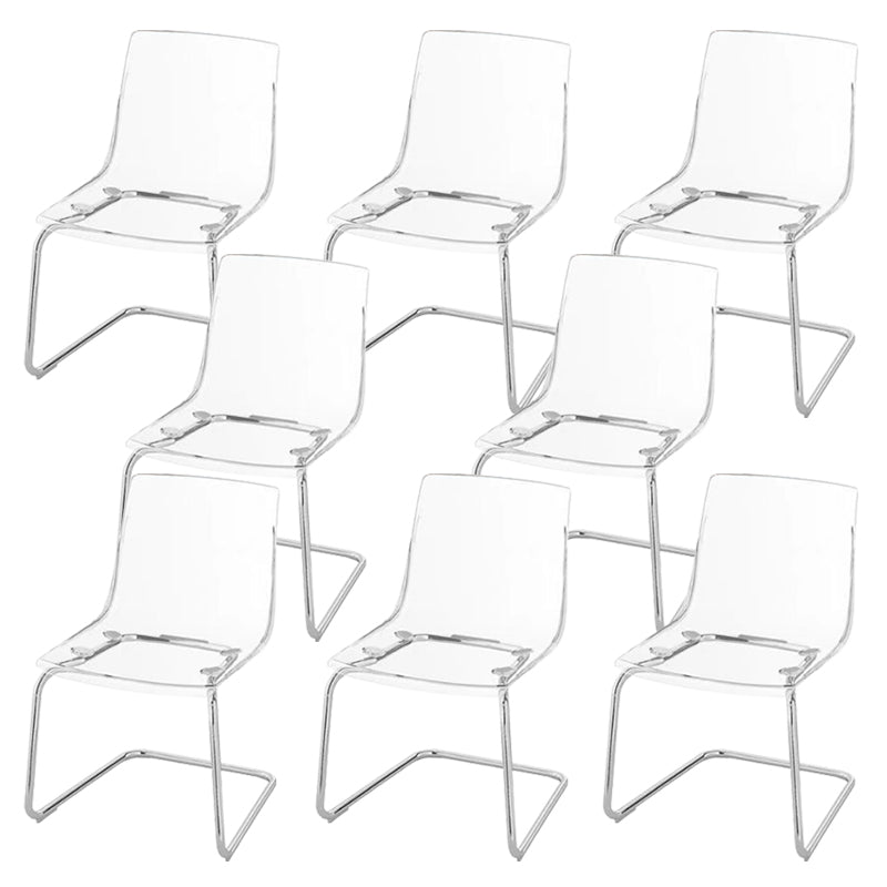 Contemporary Style Acrylic Low Back Dining Side Chair for Home