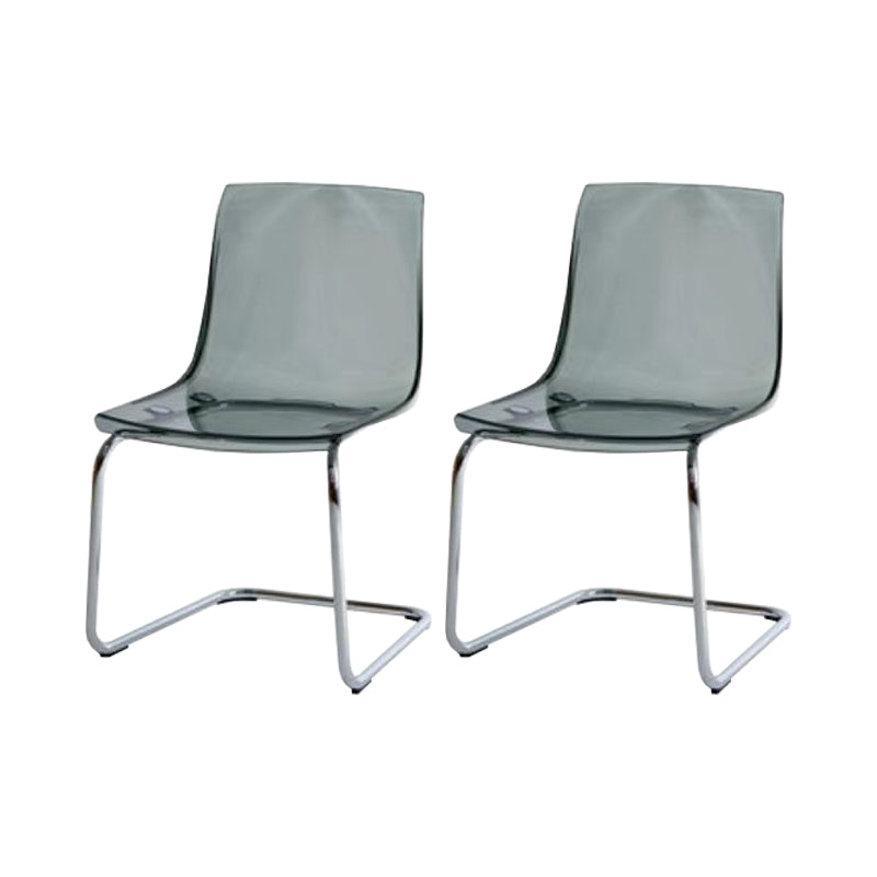 Contemporary Style Acrylic Low Back Dining Side Chair for Home