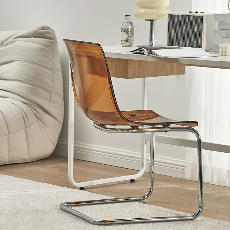 Contemporary Style Acrylic Low Back Dining Side Chair for Home