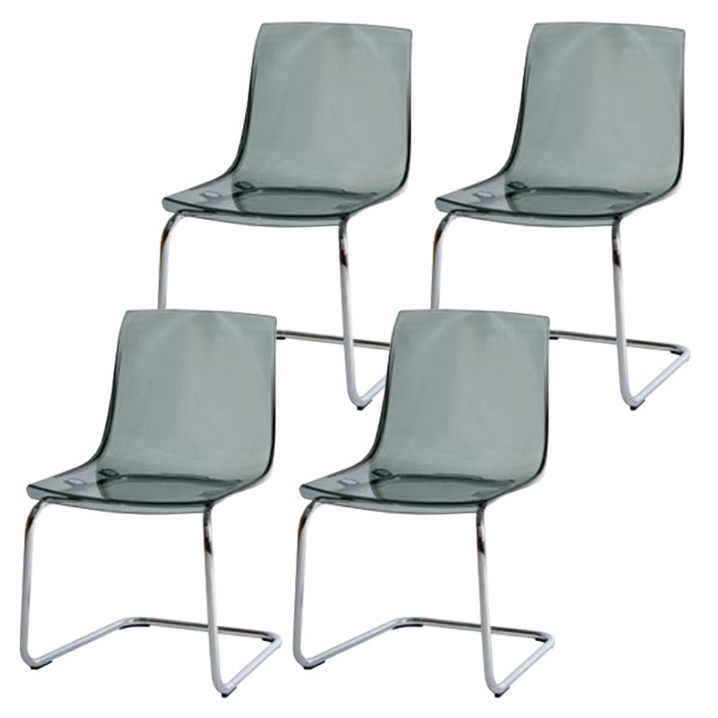 Contemporary Style Acrylic Low Back Dining Side Chair for Home