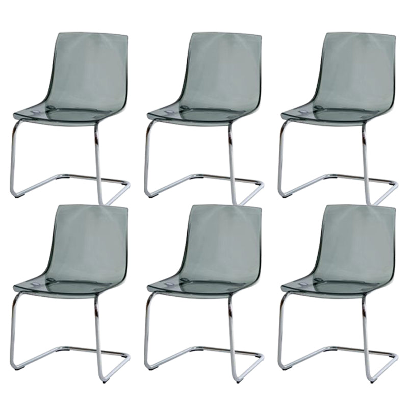 Contemporary Style Acrylic Low Back Dining Side Chair for Home