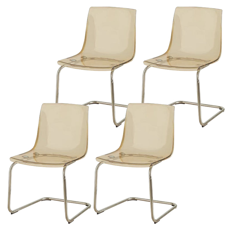 Contemporary Style Acrylic Low Back Dining Side Chair for Home