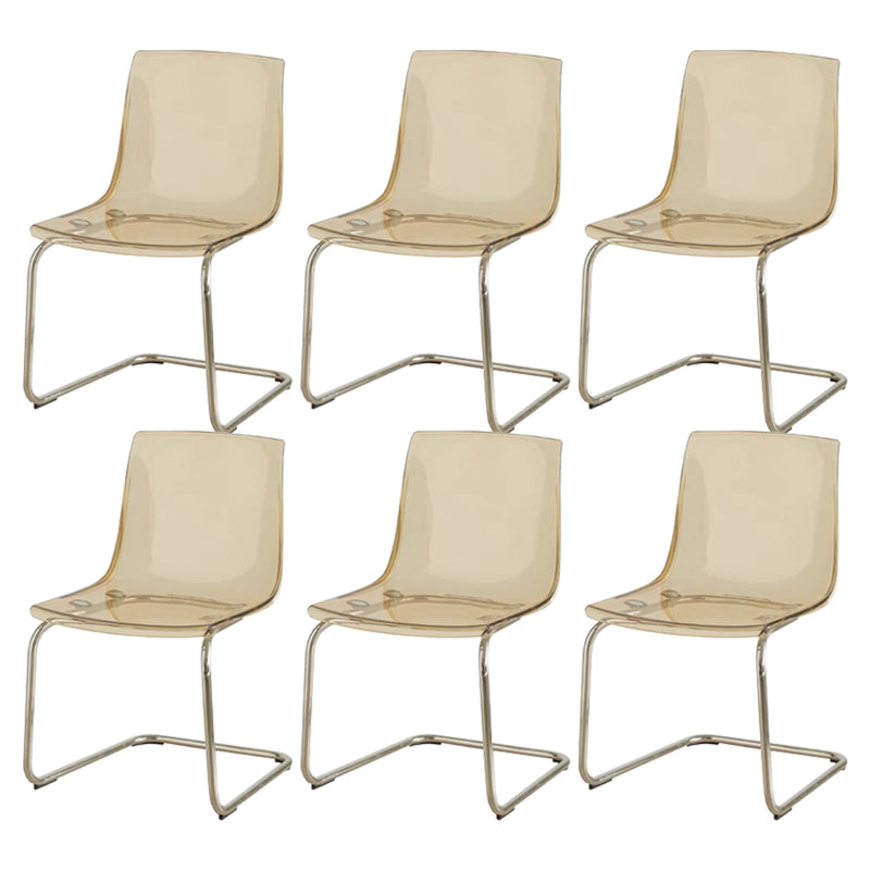 Contemporary Style Acrylic Low Back Dining Side Chair for Home