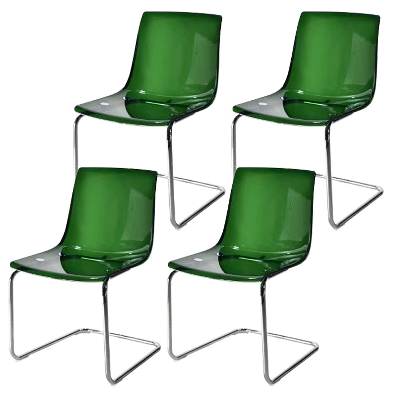 Contemporary Style Acrylic Low Back Dining Side Chair for Home