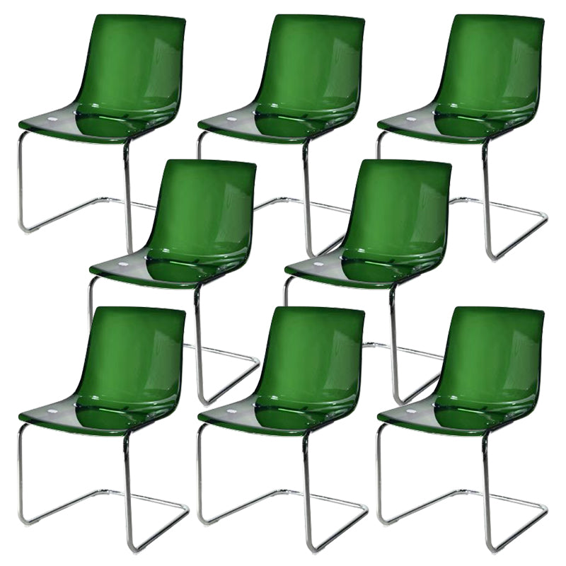 Contemporary Style Acrylic Low Back Dining Side Chair for Home