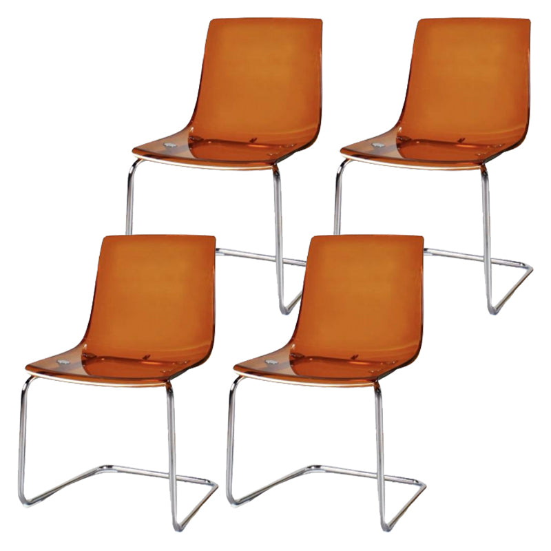 Contemporary Style Acrylic Low Back Dining Side Chair for Home