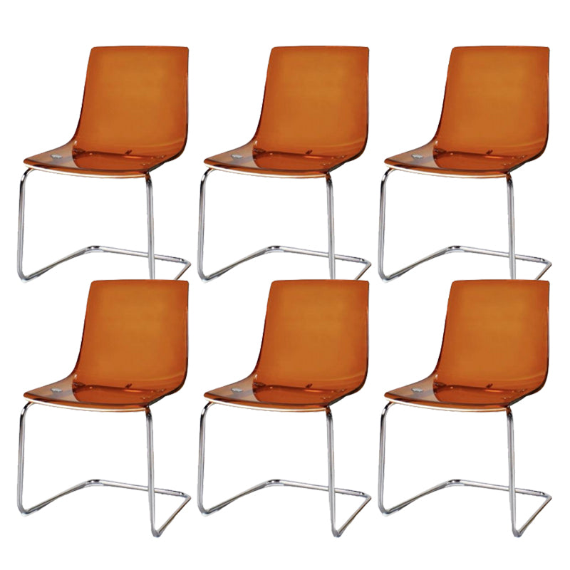 Contemporary Style Acrylic Low Back Dining Side Chair for Home