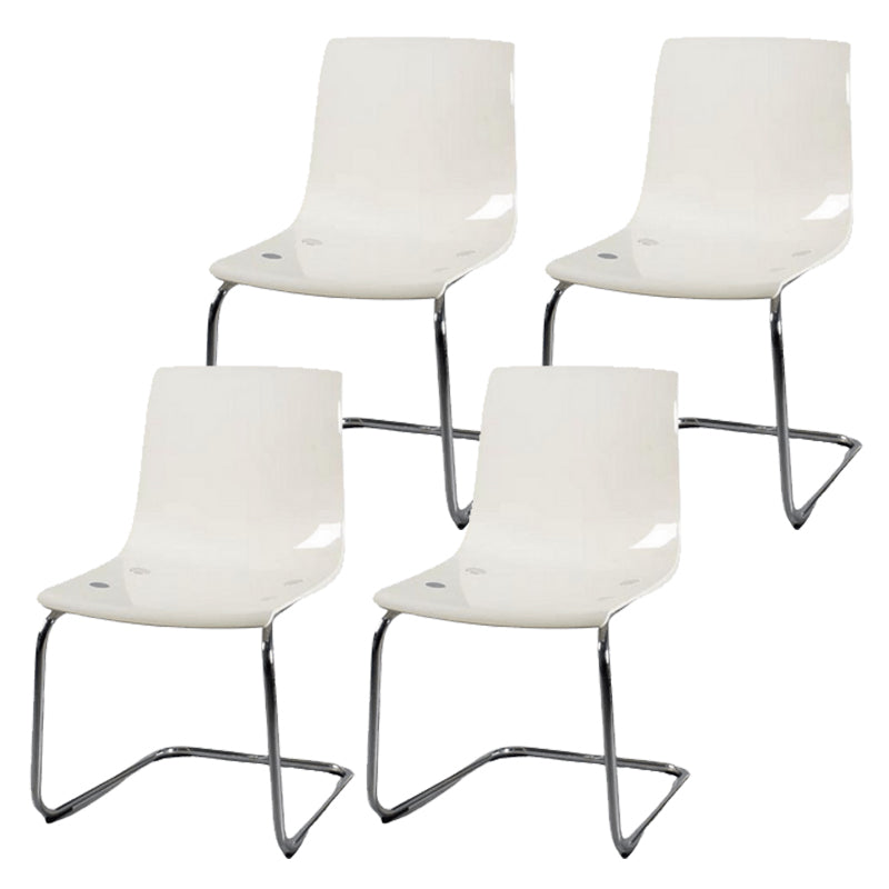 Contemporary Style Acrylic Low Back Dining Side Chair for Home