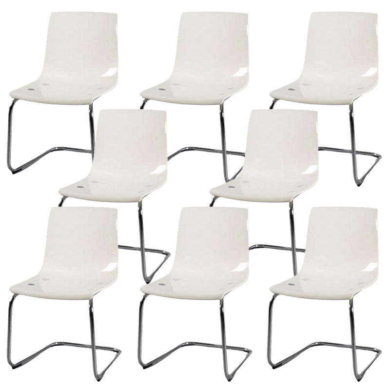 Contemporary Style Acrylic Low Back Dining Side Chair for Home