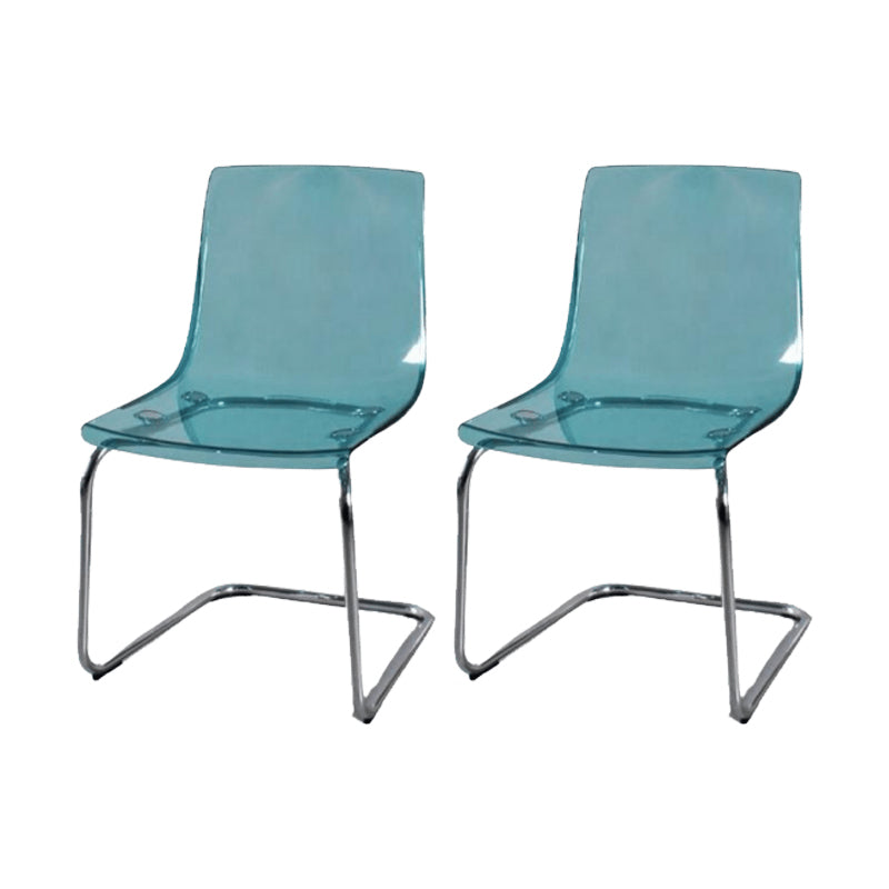 Contemporary Style Acrylic Low Back Dining Side Chair for Home