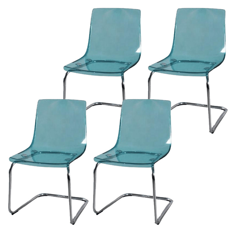 Contemporary Style Acrylic Low Back Dining Side Chair for Home