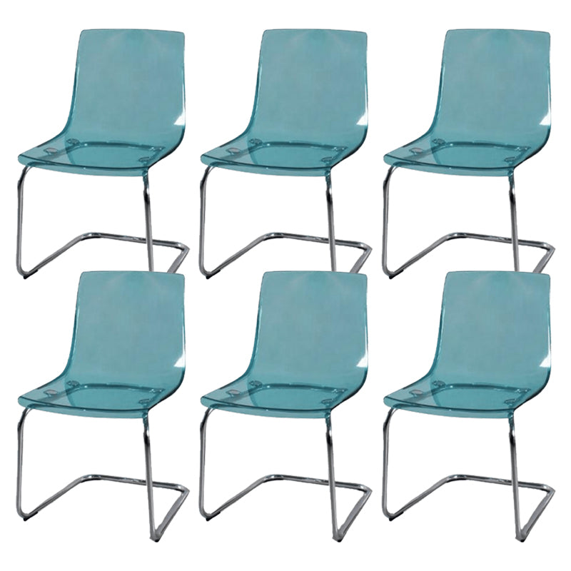 Contemporary Style Acrylic Low Back Dining Side Chair for Home