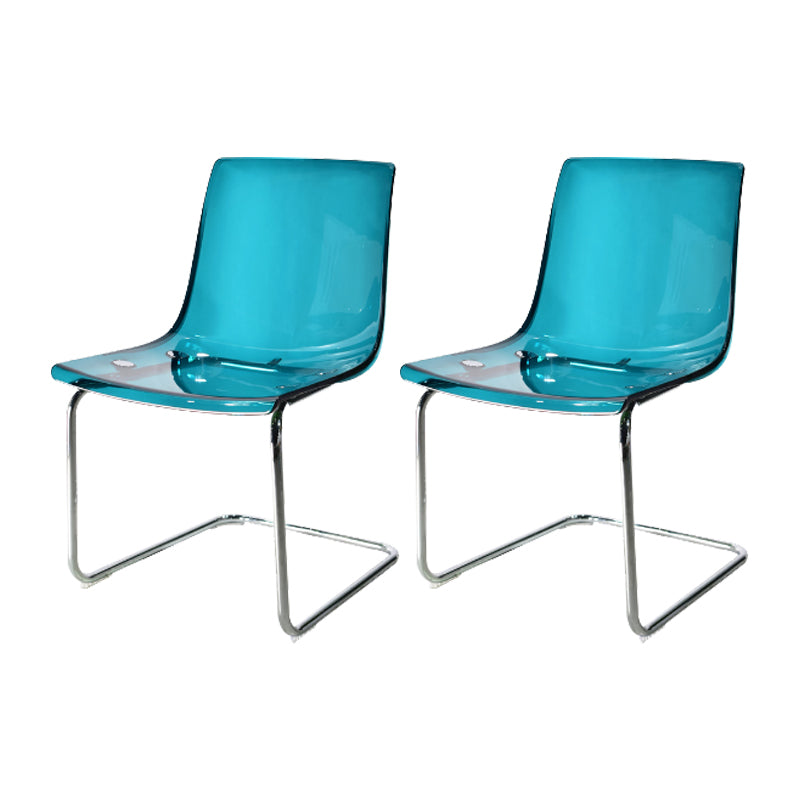 Contemporary Style Acrylic Low Back Dining Side Chair for Home