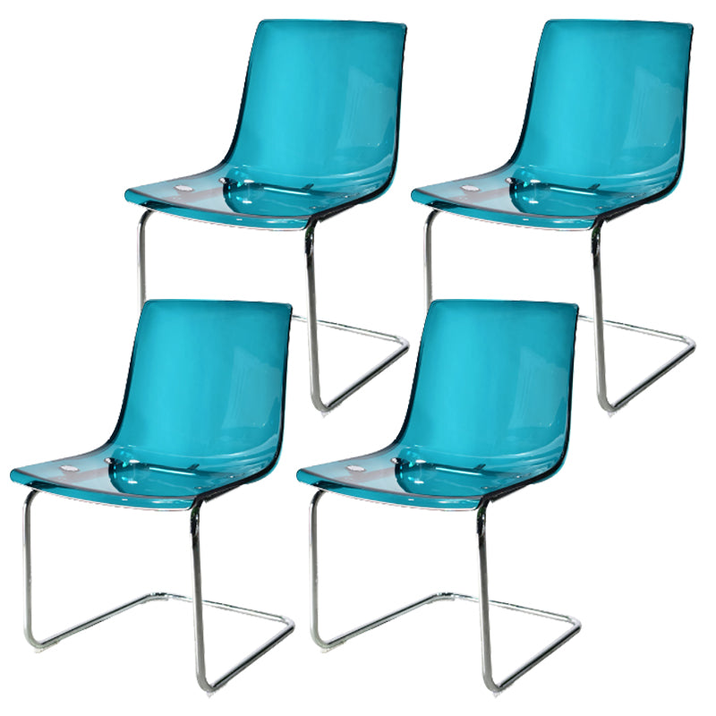 Contemporary Style Acrylic Low Back Dining Side Chair for Home