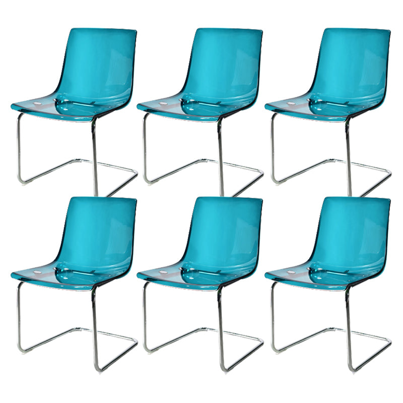 Contemporary Style Acrylic Low Back Dining Side Chair for Home