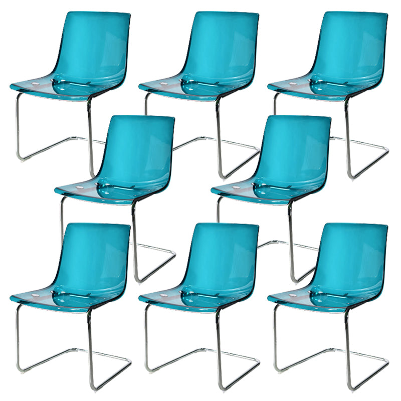 Contemporary Style Acrylic Low Back Dining Side Chair for Home