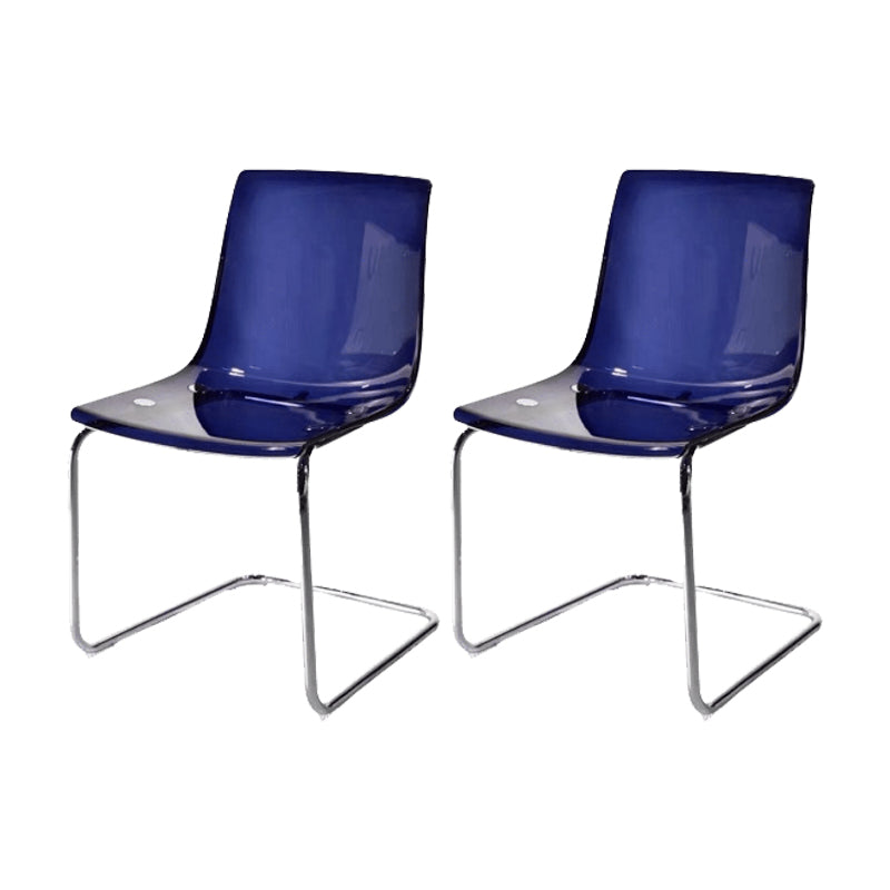 Contemporary Style Acrylic Low Back Dining Side Chair for Home