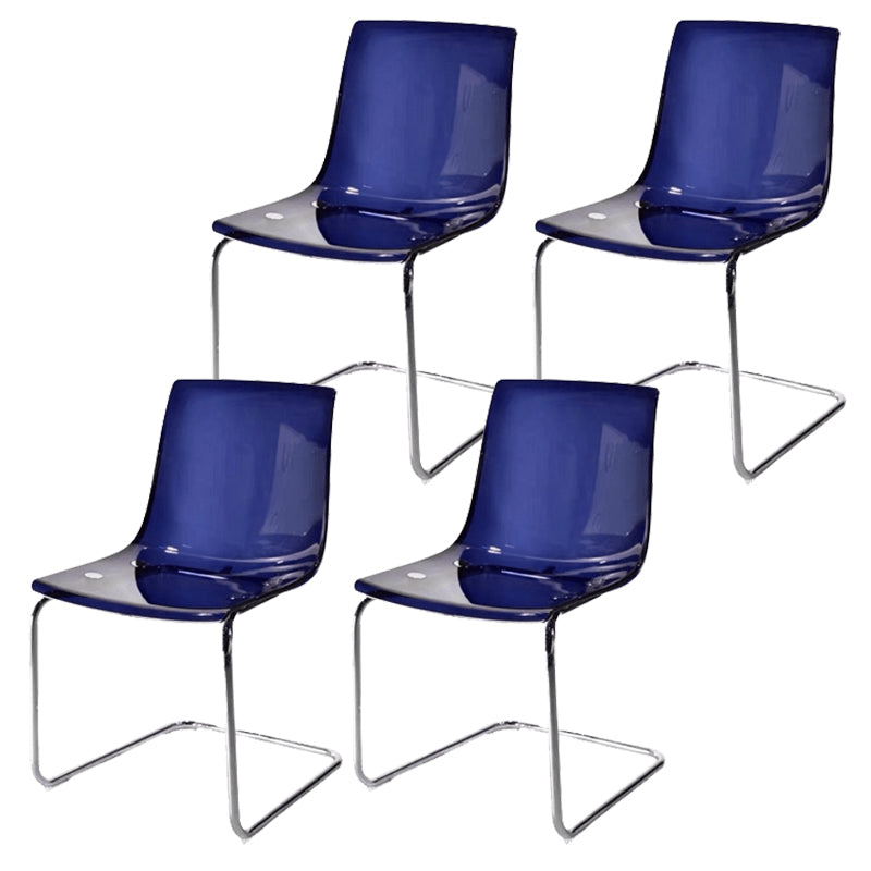 Contemporary Style Acrylic Low Back Dining Side Chair for Home