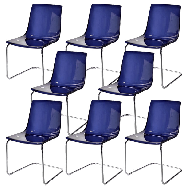 Contemporary Style Acrylic Low Back Dining Side Chair for Home