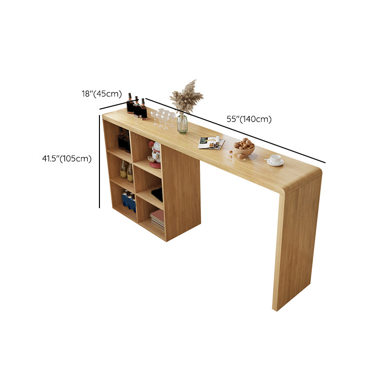 Contemporary Solid Wood Rectangle Bar Wine Table for Dining Room